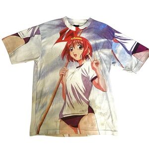Rare BOOM Thailand Anime Girl Short Sleeve Tee in White Orange Blue